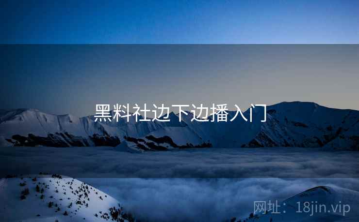 黑料社边下边播入门