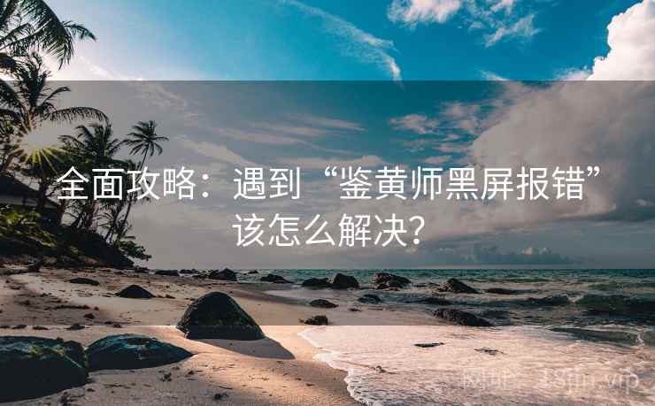 全面攻略：遇到“鉴黄师黑屏报错”该怎么解决？