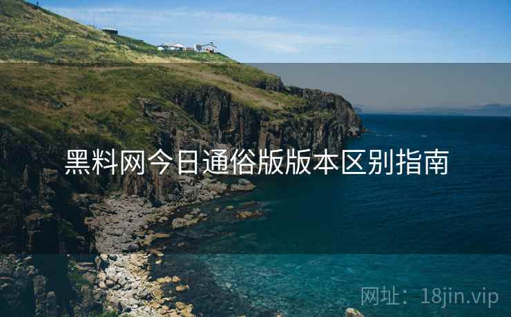 黑料网今日通俗版版本区别指南