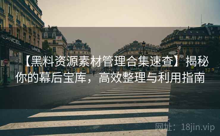 【黑料资源素材管理合集速查】揭秘你的幕后宝库，高效整理与利用指南