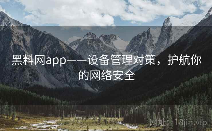 黑料网app——设备管理对策，护航你的网络安全