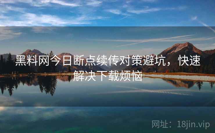 黑料网今日断点续传对策避坑，快速解决下载烦恼