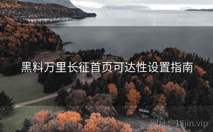 黑料万里长征首页可达性设置指南